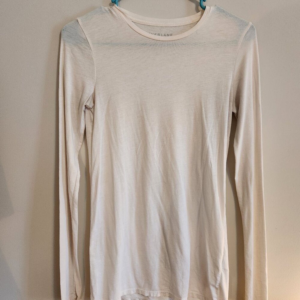 Everlane White Long Sleeve Relaxed Fit Top - Women's Size Small
